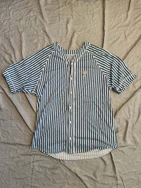 Vintage Guess Jeans Striped Baseball Jersey Shirt Size M